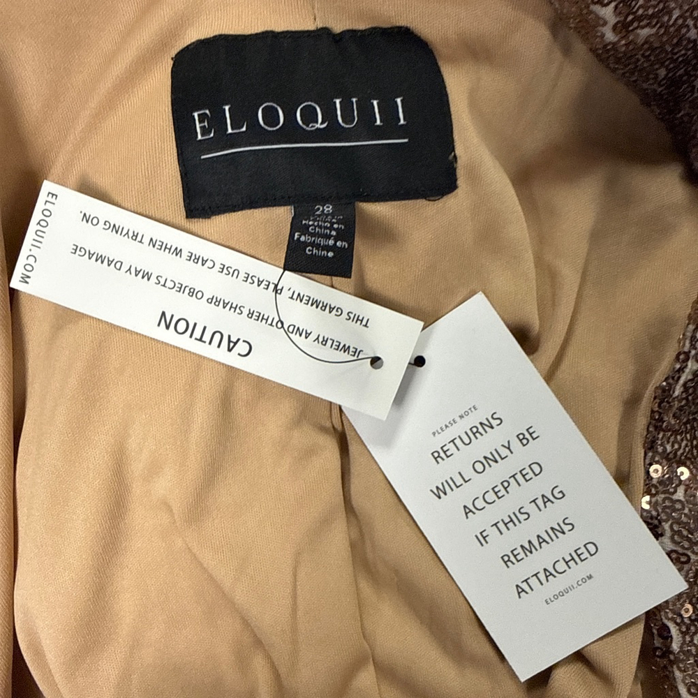 Women's ELOQUII Plus Size 28 Rose Gold Sequin Blazer - Picture 7 of 8